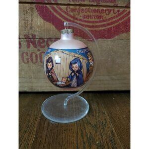 Vtg Hummelwerk 1981 Third Annual Edition Glass Nativity Scene Ornament NO BOX